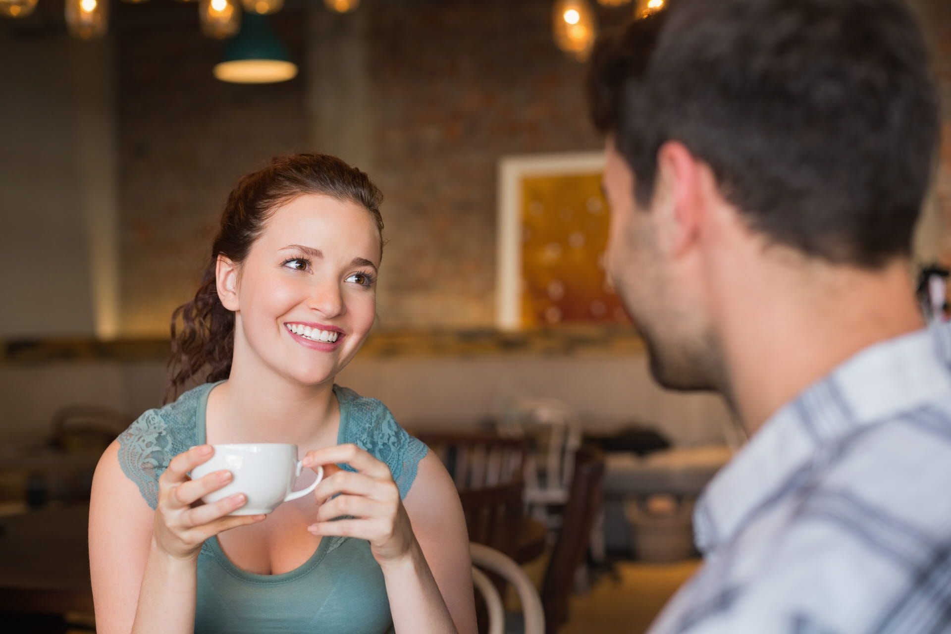 Couple having coffee