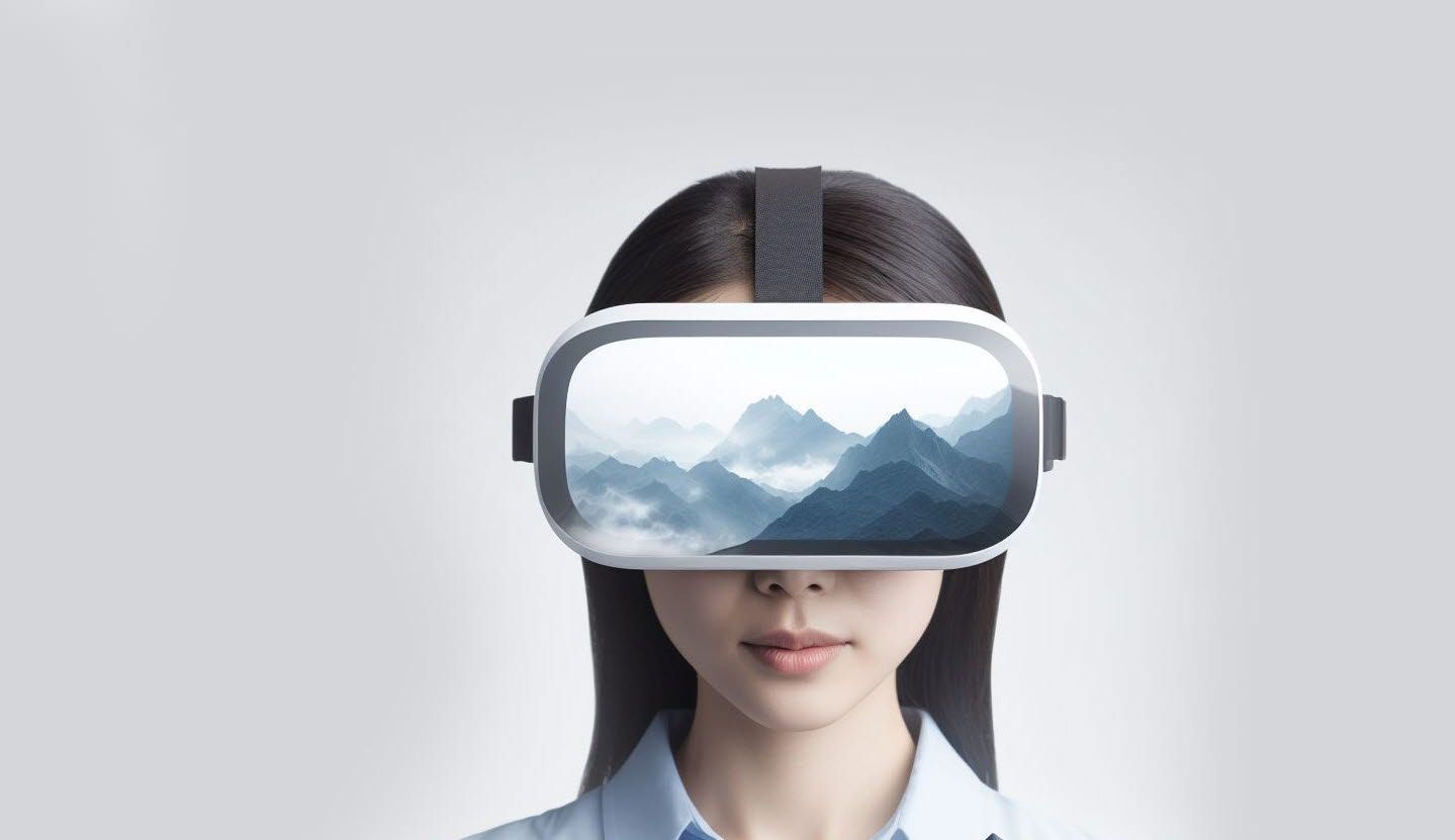 Woman with a VR headset
