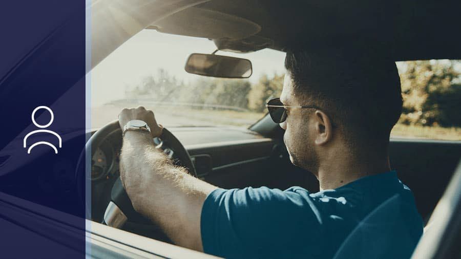 Man driving a car 