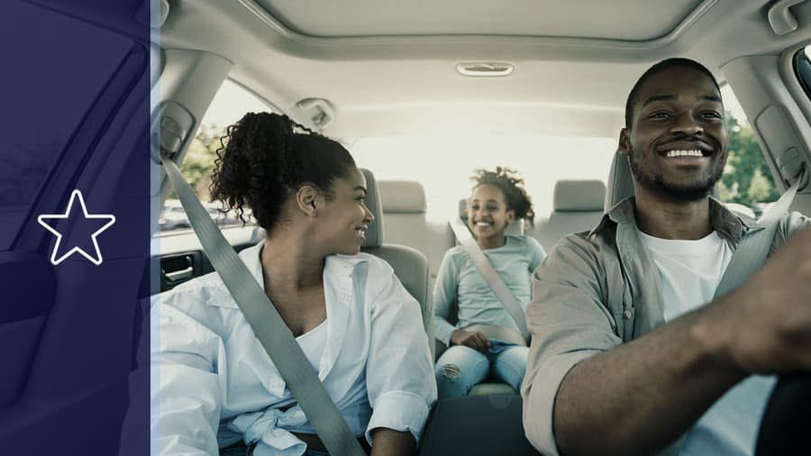 Family in a car