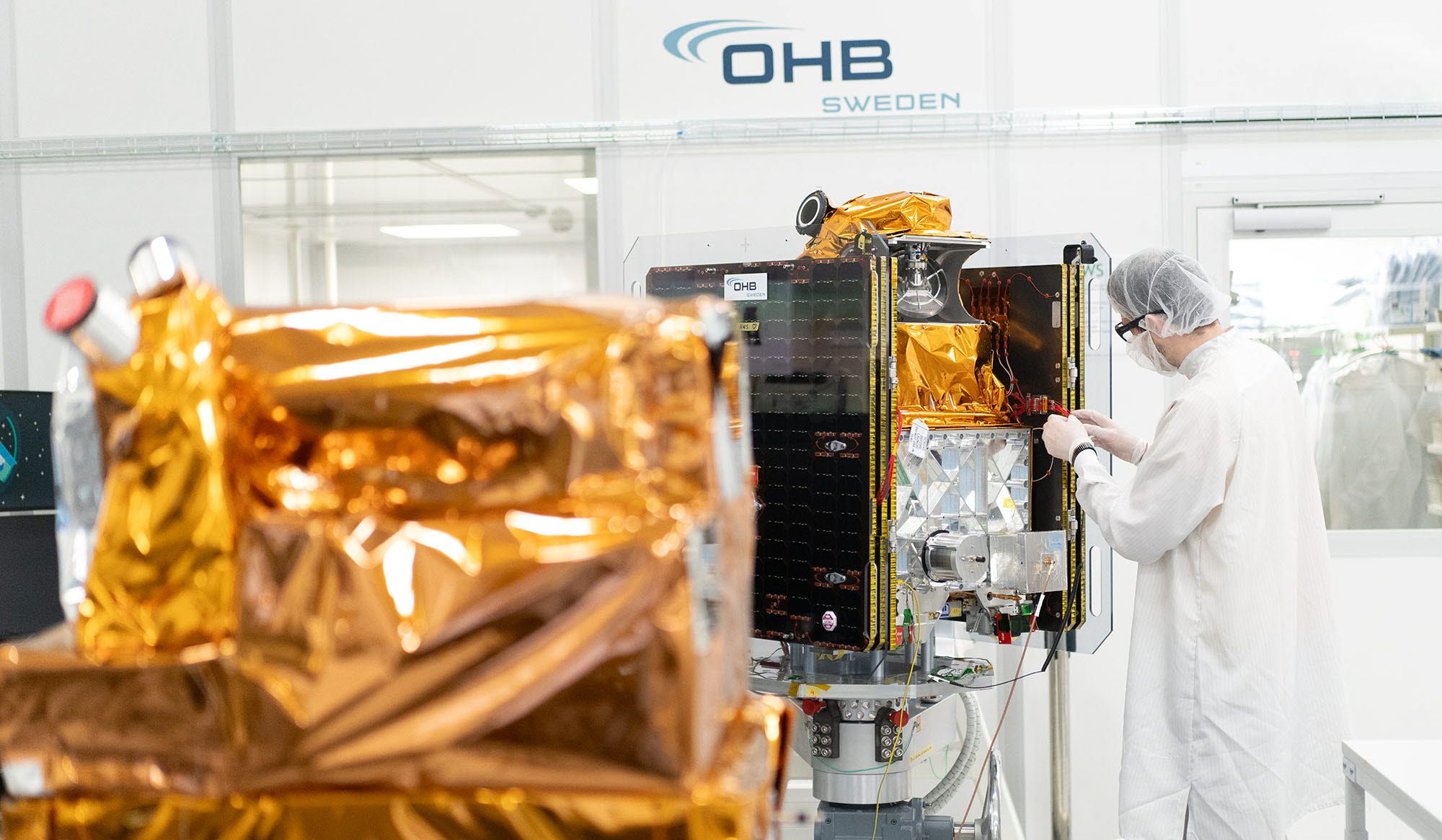 OHB Sweden AWS satellite - visual inspection