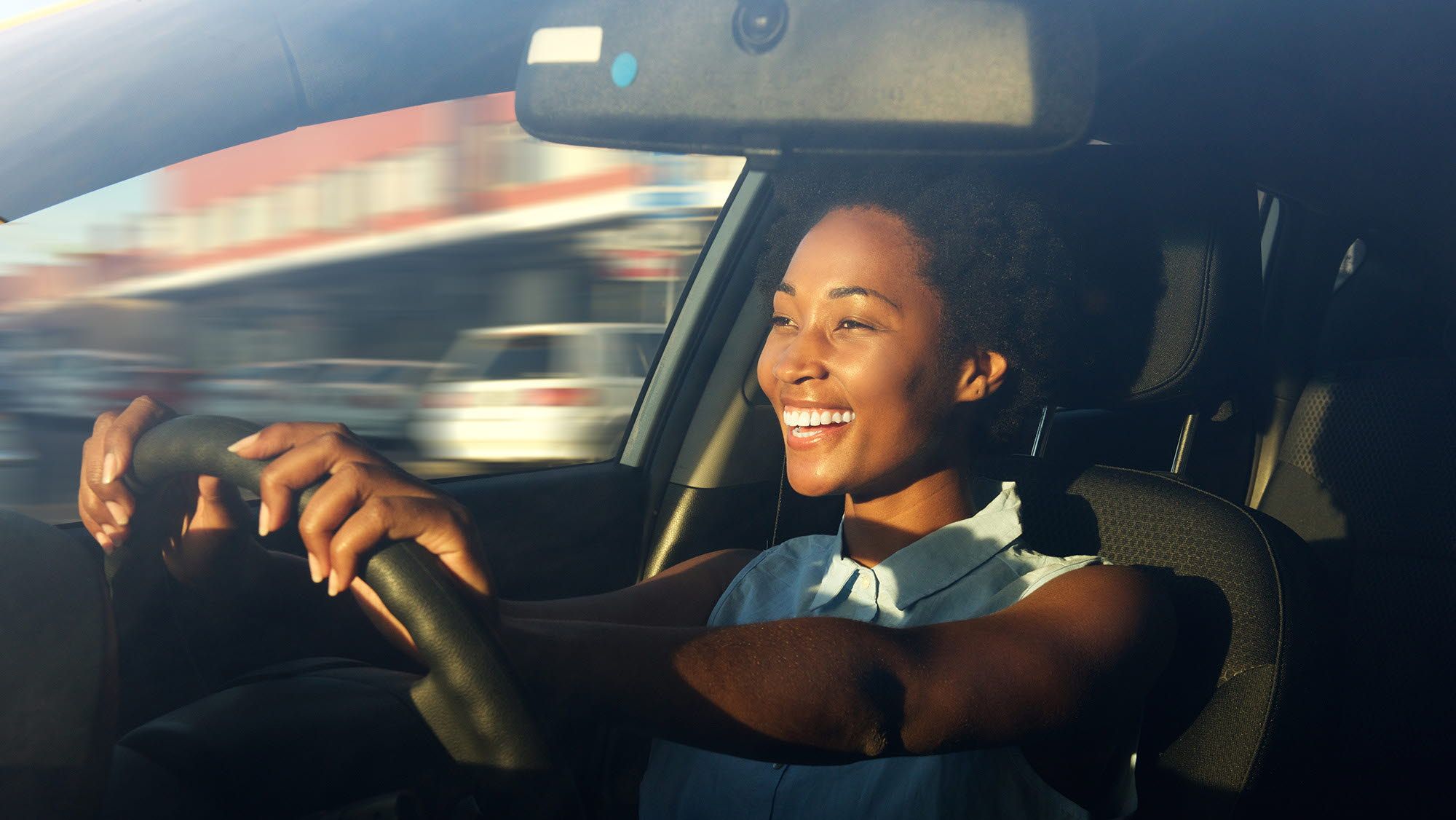 woman driving a car