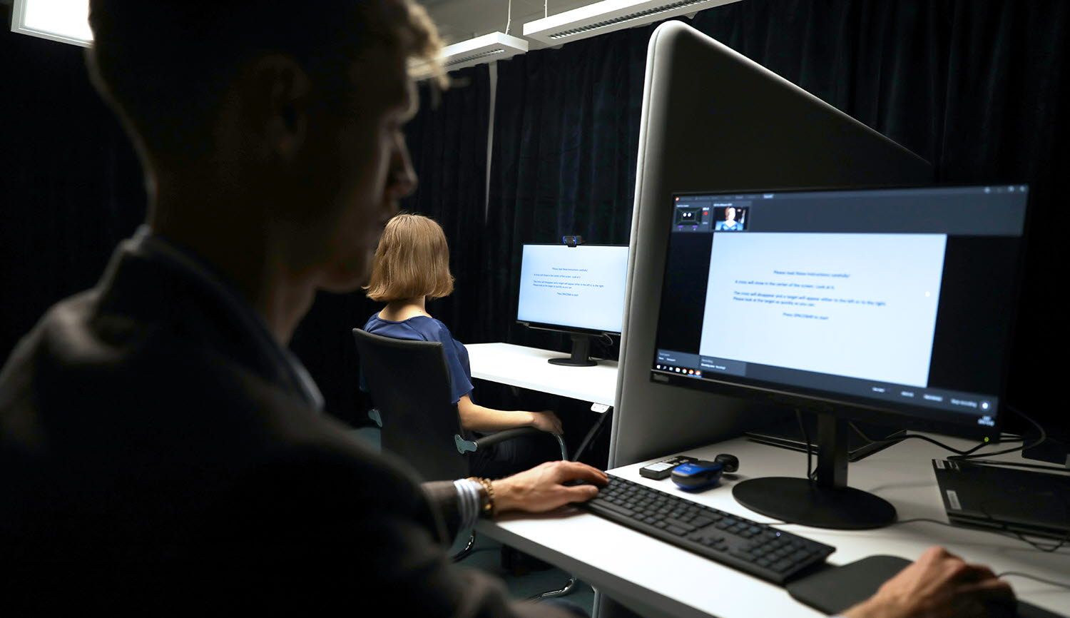 testing in a lab setting with an eye tracker