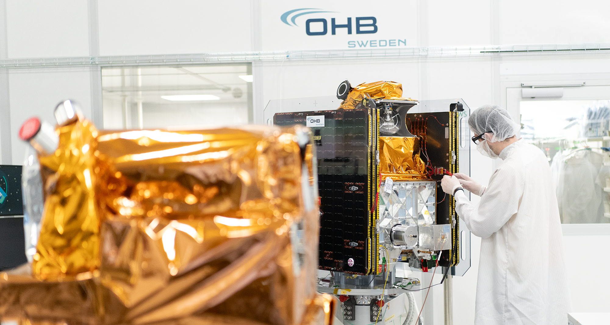 OHB Sweden AWS satellite - visual inspection